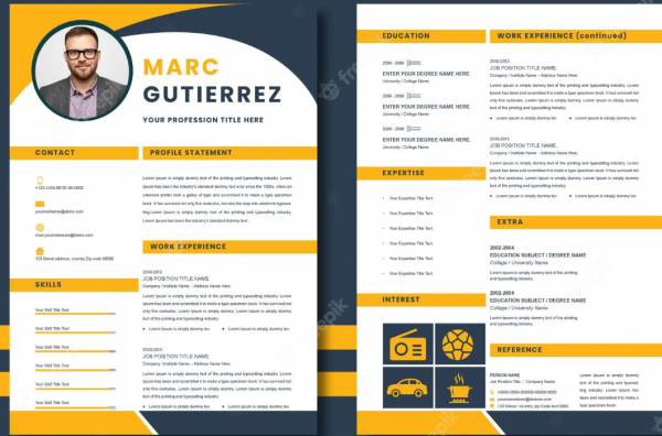 Desain CV Berbasis Typografi